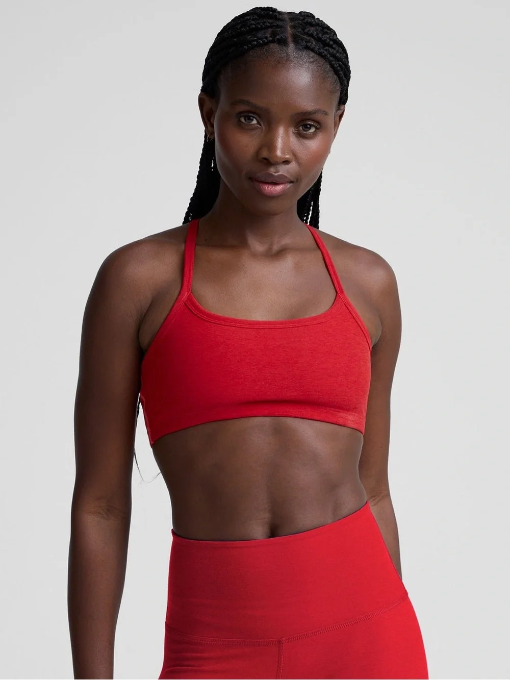 Beyond Yoga Racerback Slim Sports Bra Red Space Dye Size XS